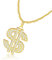 letcdfer Fancy Dollar Sign Necklace - Dollar Chain, Dollar Sign Gold Necklace with Diamonds, Gold Chain with Rhinestones for Rapper Accessories Digger Costume Men & Women
