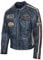 PRO FUTURE Giubbotto Moto in pelle da Uomo ASPIDEX Vintage Custom & Café Race Stile Harley (6XL, BLU)