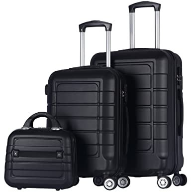 Juego o Set de 3 Maletas de Viaje Oferta- 4 Ruedas Dobles giratorias- Neceser - Maleta de Cabina - Equipaje de Mano- Cerradura TSA- Ligeras- ABS- Ryanair - Resistentes- Ligeras- Asa telescópica