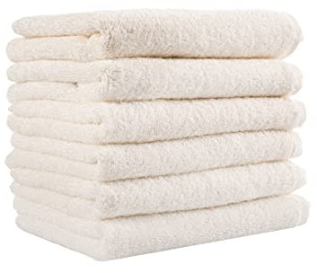 Handtuch Set, ungefärbte hautfreundliche schnelltrocknende Handtücher für das Badezimmer und die Sauna, 100% Baumwolle (70x40 cm, 6 Stücke)