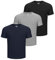 33,000ft Herren 3er-Pack Sport Tshirt Kurzarm Schnelltrocknende Atmungsaktive Shirt Regular Fit für Laufen Training, 3er-Pack: Schwarz+Gray+Navy Blau 2XL