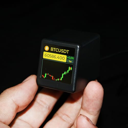 Vastarry Bitcoin Stock Ticker Monitor Anzeigezeit Wetter, Temperatur, Luftfeuchtigkeit und Bildwiedergabe Wi-Fi aktiviert und Foto Slideshow-Funktionen (Schwarz)