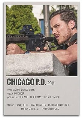 FCYYDS Chicago Pd Poster auf Leinwand, Kunstdruck, ästhetische Raumdekoration, Heimbüro-Dekoration, 60 x 90 cm, ungerahmt