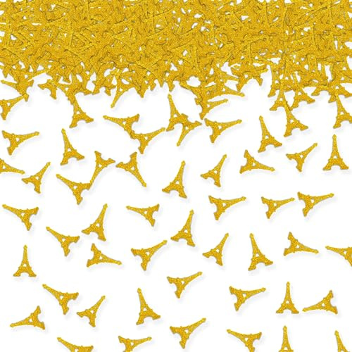 100pcs Eiffelturm Konfetti, Gold Glitter Pariser Party Tisch Konfetti, Paris Französisch Thema Party Papier Streuung Baby Shower/Brautdusche Party Tischdekoration
