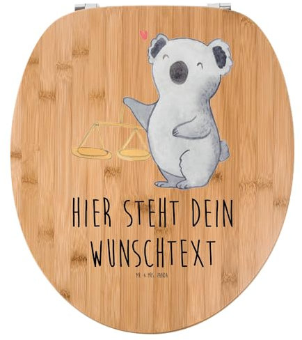 Mr. & Mrs. Panda Personalisierter WC Sitz Motiv Waage Astrologie - Personalisierte Geschenke, WC Sitz mit Namen, Geschenk, Personalisierte Klobrille,