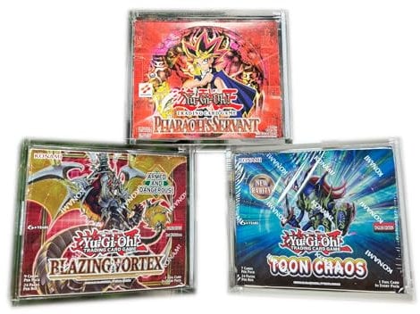 TCGHalo Acrylic Yugioh Booster Box Case (3 Pack) Acrylic Display Case for Yu-Gi-Oh Booster Box - Sliding Magnetic Lid 5MM Thick - Hard Yugioh Card Booster Box Case Storage Clear Acrylic Display Case