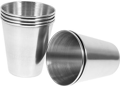 MAGICLULU 6Pcs Stainless Steel Wine Glass Drinking Cup Mini Beer Mugs Multi-Functional Beer Cup Kids Tumbler Metal Drinking Glasses Shot Glass Oz Groomsmen Travel Bulk Small Glass