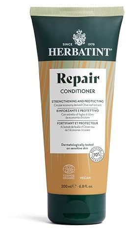 Herbatint Repair Conditioner, Bio-Haarreparatur-Spülung – 200 ml | Nährt und repariert gestresstes, trockenes und geschädigtes Haar, 99% natürliche Inhaltsstoffe, mit Moringa, Oliven & Jojoba-Extrakt