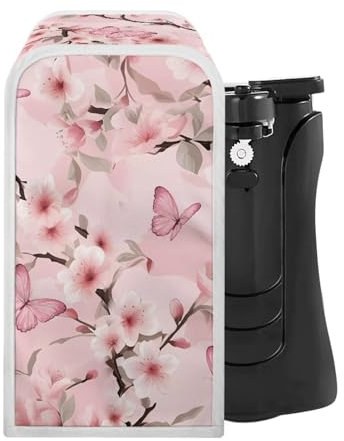 Hudotybom Can Opener Cover Pink Flower Can Opener Dust and Stain Protection Small Applicance Cover for Kitchen Fits Most Electric Automatic Can Openers