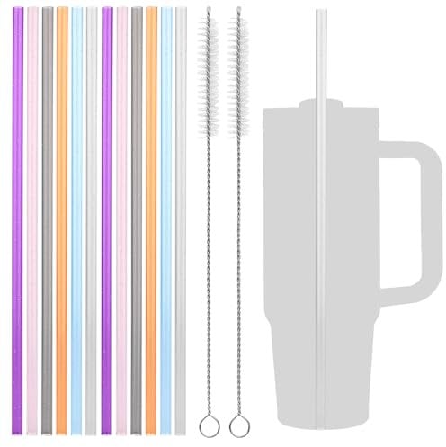 Pailles En Plastique Pailletées 12 PièCes, 30 Cm De Long, Pailles Colorées, Pailles RéUtilisables, Plastique Avec Brosse De Nettoyage De Paille, Sans Bpa Pour Gobelets En Verre