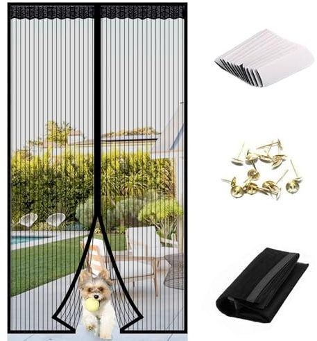 Zanzariera Magnetica per Porta, Tenda Magnetica Zanzariera Porta, Zanzariera con Magneti, Tenda Zanzariera Porta, con Nastro autoadesivo, per porte da balcone, cantine, terrazze (100 * 210)