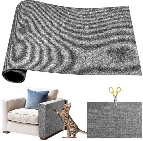 Lets Joy Climbing Cat Scratcher, 40 x 100cm DIY Rascador para Gatos, Tapete Autoadhesivo para Rascar Gatos, Alfombra de Pared para Gatos Trepar, Tapete Rascador Sofa Protector