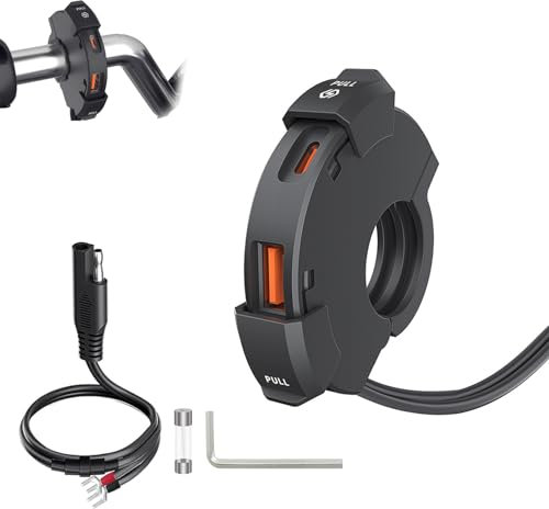 Motorrad USB Steckdose, USB Steckdose Motorrad USB Motorrad Steckdose USB Wasserdicht 48 W Qc3.0 USB-A und PD Typ-C Sind für 12 V/24 V Wohnmobile, KFZ Motorrad Yacht Und Autos Geeignet
