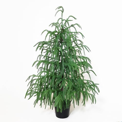 Künstlicher Norfolk-Kieferbaum, 61 cm, Tisch-Weihnachtsbaum-Dekoration, für drinnen und draußen, Heimdekoration