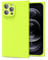 oakxco for iPhone 12 Pro Phone Case Silicone Square Edge, Y2k Rectangle Soft Rubber Gel Cute Phone Case for Women, Girly Aesthetic Trendy Design, Thin Slim Matte TPU Protective Cover, Neon Green