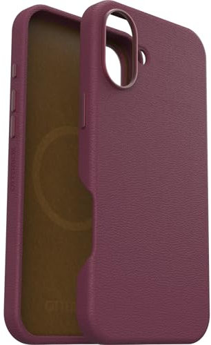 OtterBox Symmetry Series Cactus Leather MagSafe Case for iPhone 16 Plus, Shockproof, Drop proof, Protective Thin Case, 3x Tested to Military Standard, Red