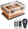 CLZOONG Acryl Zigarren Humidor Set mit Luftbefeuchter und Hygrometer, transparenter Humidor Fall Eingebautes Zedernregal, tragbarer Desktop Humidor Box Lagerung für etwa 80 Zigarren (Medium)