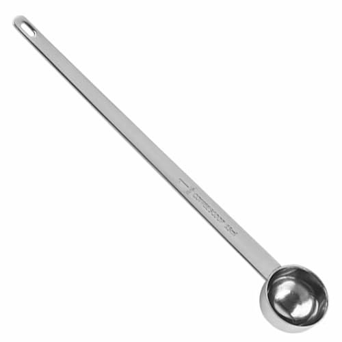 1 Pcs 23.7cm Extra Long Handle 15ml Coffee Scoop Stainless Steel Measuring Spoons with for Ground Coffee, Beans, Powder, Espresso, Ideal for Tall Canister, Jar, Cans