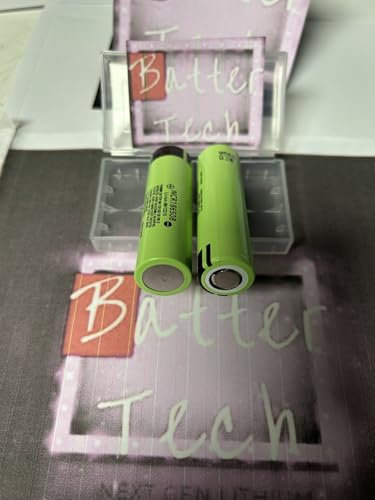 Batter Tech 3400mAh Rechargeable Flat-Top Battery, PANA -3400mAh 3.7V Rechargeable NiMH Recent Batch. Carry case included newest 2023-2024 model Pack of 2 Batteries