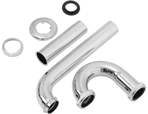 WHAMVOX Stainless Steel Drain Pipe Flexible Kitchen Sink Drain Kit Adjustable Hose for Bathroom Sink Waste Pipe