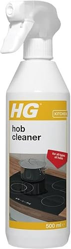 HOCHSTE® HG Ceramic Hob Cleaner 500ml Daily Hob Spray for Induction, Glass & Gas Stovetops Kitchen Degreaser for Grease, Oil, Burnt Food Grime Safe, Effective, Streak-Free Cleaning White 2 Pack 500ml