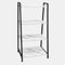 OHS 4 Tier Standing Shelf Units, Industrial Bookcase Wide Ladder Shelf Living Rooms Bathrooms Bedrooms Storage Standing Unit for Home Office, White Marble - 90 x 43 x 30cm