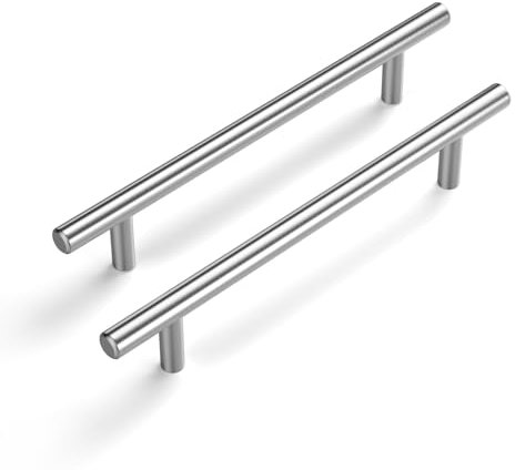 LONTAN 20 Kitchen Cupboard Handles 160mm T-Shaped Kitchen Door Handles for Drawer and Cabinet Stainless Steel Pulls Suitable for Bedroom, Living Room, Bathroom