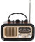 Retro Radio with Bluetooth Speaker, Portable Solar Powered AM FM Radio for Outdoor Camping Home, Support Memory Card USB Playback (Black)