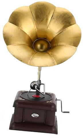 MUELODSIC Vintage-Plattenspieler Mit Spieluhr-Ornament Klassisches Dekor Für Schreibtisch Plattenspieler-Lautsprecher Nadel Für Plattenspieler Plattenaufsatz Retro-Design Für