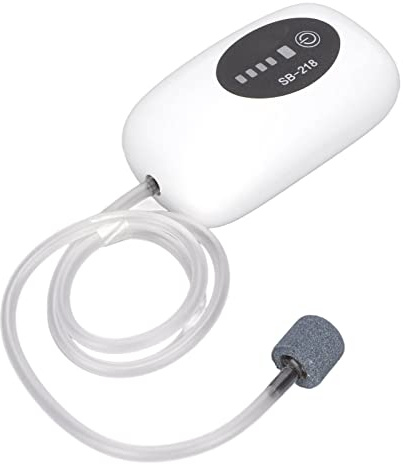 UPALDHOU Silent Fish Tank Air Pump with USB Port, Portable Rechargeable Dual Mode Aquarium Air Pump for Fish, Suitable for 30-100L Tank (SB-218 single hole)