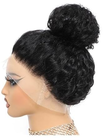360 Full Lace Front Perücken, Echthaar, vorgezupft, lockig, gewellt, klebefrei, Perücken for schwarze Frauen Haar Extensions(24inch)