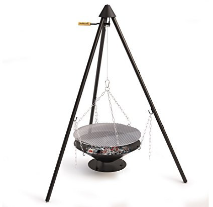 Dreibein Grill Junko mit Gestell 166cm, inklusiv Feuerschale und Grillrost