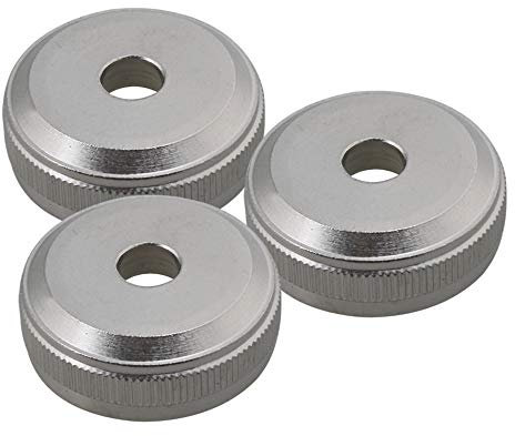 Yibuy 2,18 x 0,8 cm Silber Kupfer Trompete Kornett Ventil Kolben Knopf Kappe Schraube Trompete Zubehör 3 Stück
