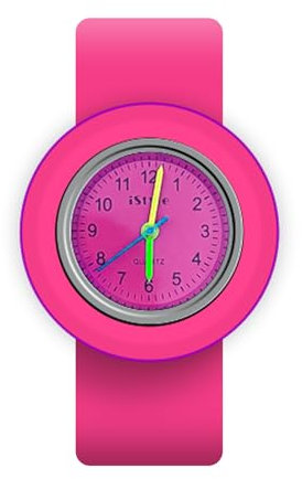 Slap On Armbanduhr aus Silikon, Quarz, modisch, Sportuhr, für Kinder, Jungen, Mädchen, Damen, Herren, Unisex, Snap, Kinder, Uhren, rot/rosa, S, Riemen