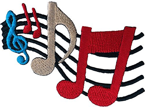 Music Notes Patch Iron Sew On Clothes Embroidered Badge Musical Sheet Embroidery