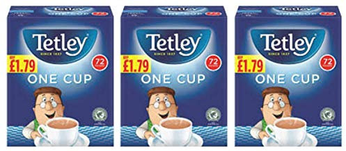 Tetley One Cup Tea Bags Black Tea 3x144g Price Marked Boxes 216 Tea Bags Total