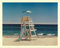buyartforless Work Life Poster Stand and Surfboard von Daniel Pollera, 71 x 55 cm, weißer Rahmen, Blau