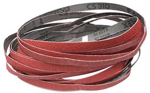Klingspor Schleifband CS310XF – 13 x 457 mm – Körnung P240 – 10 Stück – für Holz, Metall, Farben & Lacke – flexible anpassungsfähige & reißfeste Gewebeunterlage – Profi-Schleifbänder für Bandfeile