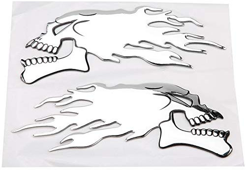 2 Stück 3D Totenkopf Auto Motorrad Aufkleber Dekoration Aufkleber