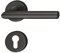 Design Drückergarnitur Edelstahl Türbeschlag schwarz matt für Zimmertüren - LDH 2171 | Türdrücker PZ - Profilzylinder | Türgriff Klasse 3 - EN 1906 | 1 Set - Rosetten-Garnitur mit Befestigungsmaterial