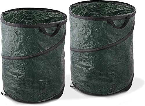 MantraRaj Large Heavy Duty 2X Garden Pop up Bin Rubbish Leaves Sack Bag Strong Handles