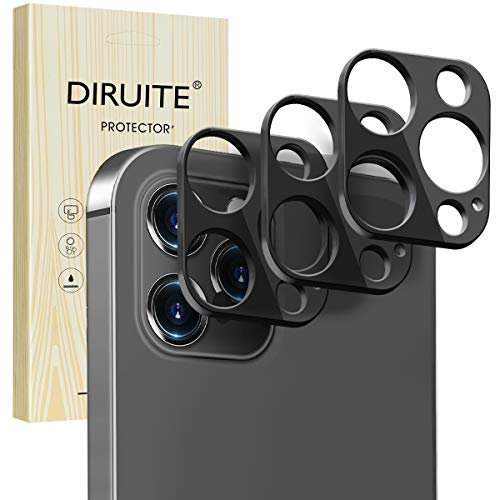 Diruite 3-Stück für iPhone 12 Pro Kamera Schutzfolie,Metall kameraschutz kratzfest Geeignet für iPhone 12 Pro(6,1 Zoll)-Schwarz
