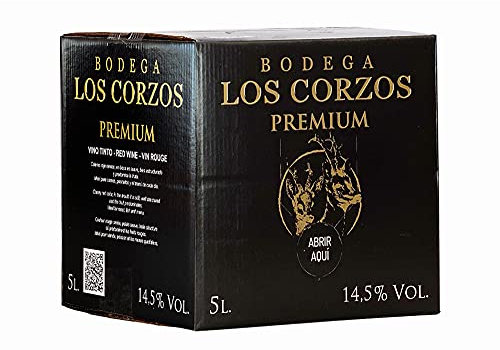 Bag in Box 5L Vino Tinto PREMIUM vino tinto con grifo y asa incorporada vino tinto de la máxima calidad Bodega Los Corzos