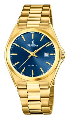 Festina Herren Analog Quarz Uhr mit Edelstahl Armband F20555/4