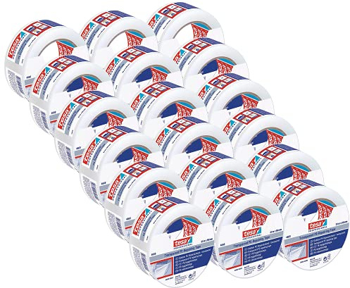 tesa 4668 Folienreparaturband - Reparaturband für Handwerker - Transparentes Polyethylen Folienband mit Acrylatklebemasse - für innen und außen - je 33 m x 5 cm | 18er Pack