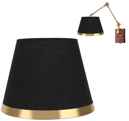 Abat-Jour en Tissu E27, Abat-Jour Simple de Style Européen Résistant à L'usure, Couvercle de Lampe de Décoration pour la Lampe de Table, Fournitures de Lampadaire(Le noir)