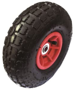 Garden Mile Heavy Duty Black Pneumatic Tyre Replacement Wheelbarrow Tyre Rim - Plastic Wheel Inflatable Rubber Spare Hand Cart Use for Sack Trolley, Hand Trucks, Sack Barrows (1Pc, 10'')