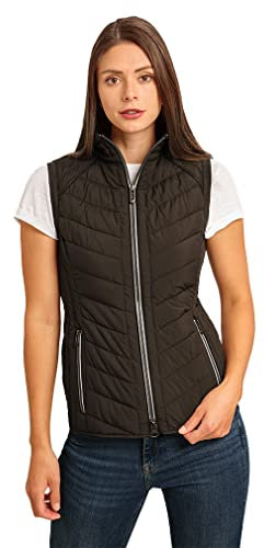 Knuffelwuff Damen Weste Riverside Größe: XXL / 44 Braun - Leichte atmungsaktive wasserabweisende Steppweste mit vielen Taschen für Outdoor, Wandern, Reisen, Gassi gehen - Windbreaker Übergangsjacke