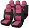 Auto Accessori Lupex - A20 Coprisedili per auto universali, colore Rosa Nero, tessuto poliestere trapuntato, set fodere protezione sedili anteriori e posteriori, copri-sedile con zip