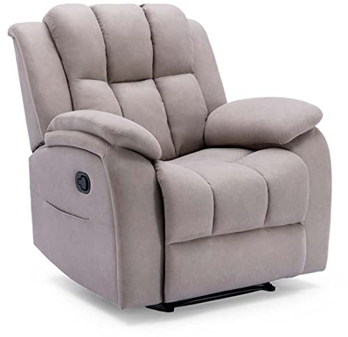 More4Homes BROOKLINE FABRIC LATCH RECLINER GAMING CINEMA LOUNGE SOFA CHAIR PUMICE